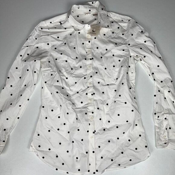 A. Moon Polka Dot Button Down Shirt White Size Small NWT - Picture 4 of 8